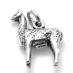 LLAMA CHARM IN 3D STERLING SILVER.